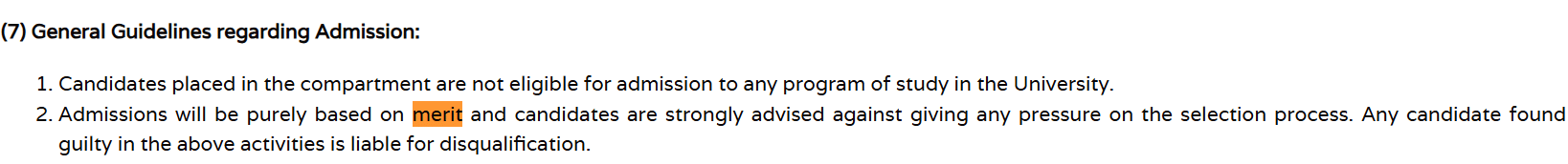 Source: Sri Sri University Admission Guidelines