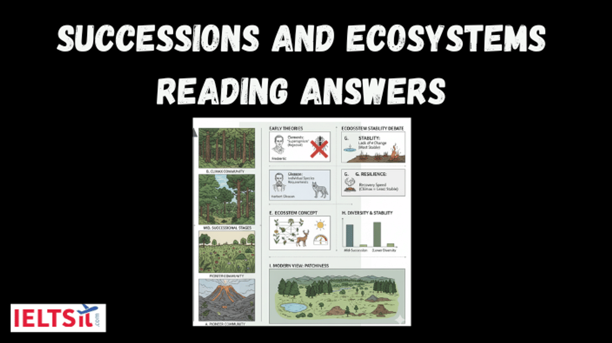 Successions and Ecosystems Reading Answers