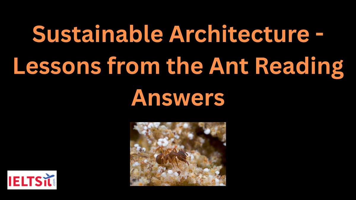 Sustainable Architecture - Lessons from the Ant Reading Answers
