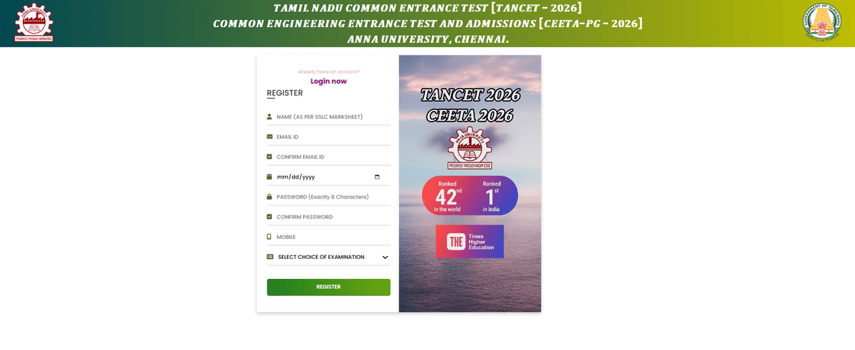 TANCET 2026 Registration 