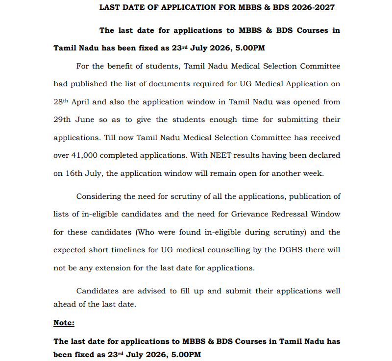 TN NEET UG 2026 Counselling