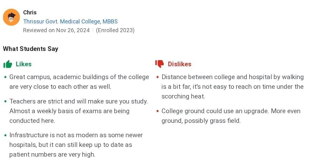 GMC Thrissur Student Review