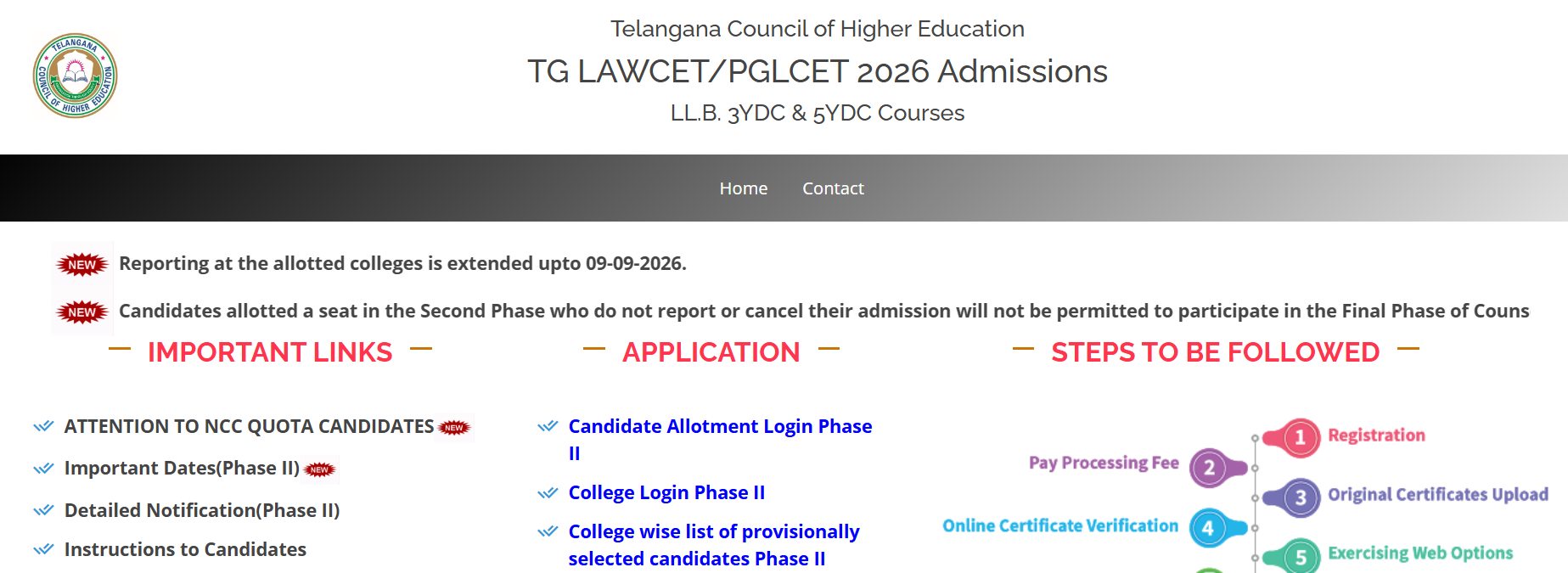 TS LAWCET 2026 Phase 2 Key Dates