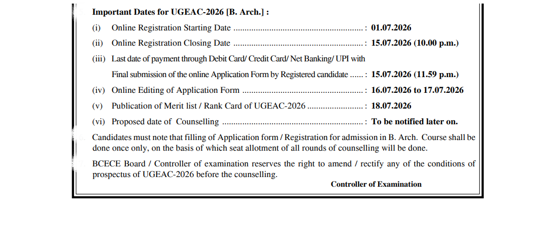 UG EAC 2026