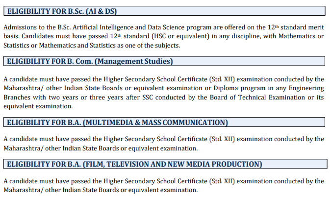 Usha Pravin Gandhi College of Management Mumbai UG Eligibility