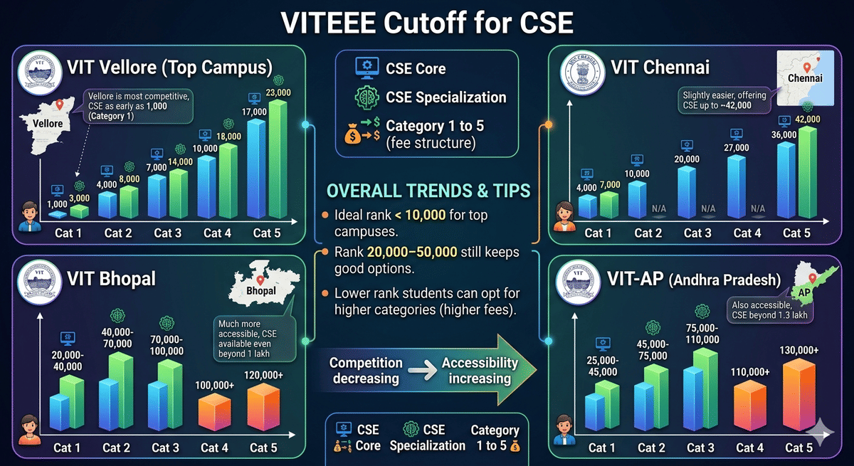 VITEEE 2026 CSE Cutoff
