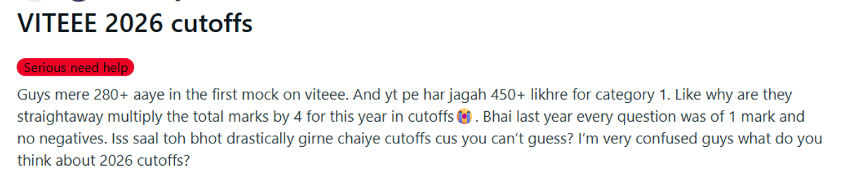 VITEEE 2026 Cutoff prediction