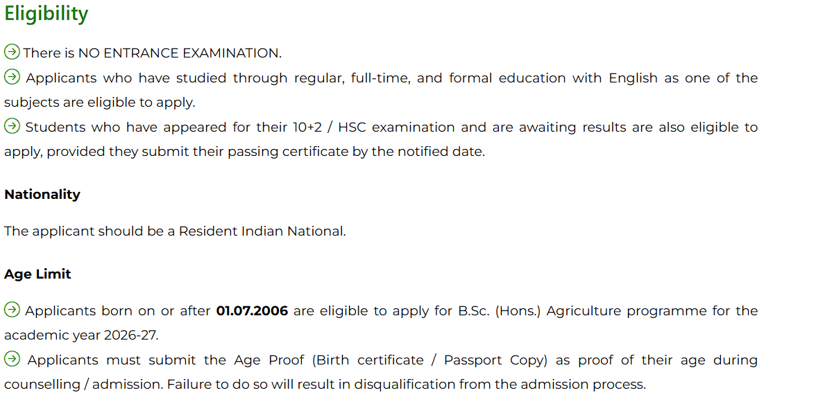 VIT Vellore B.Sc. (Hons.) Agriculture Fees 2026