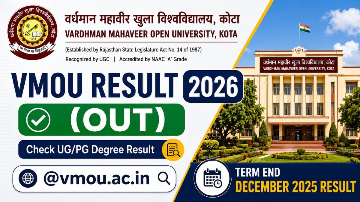 VMOU Result 2026 (OUT): Check UG/PG Degree Result @vmou.ac.in