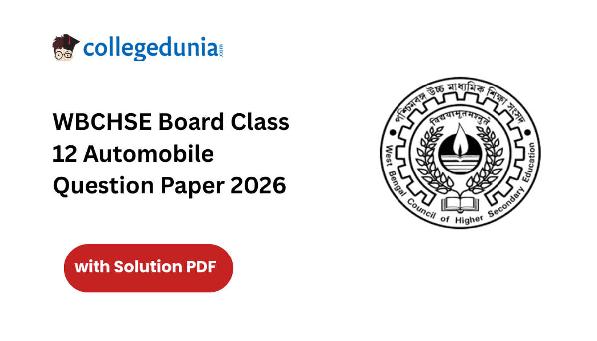 WBCHSE Board Class 12 Automobile Question Paper 2026 with Solution Pdf