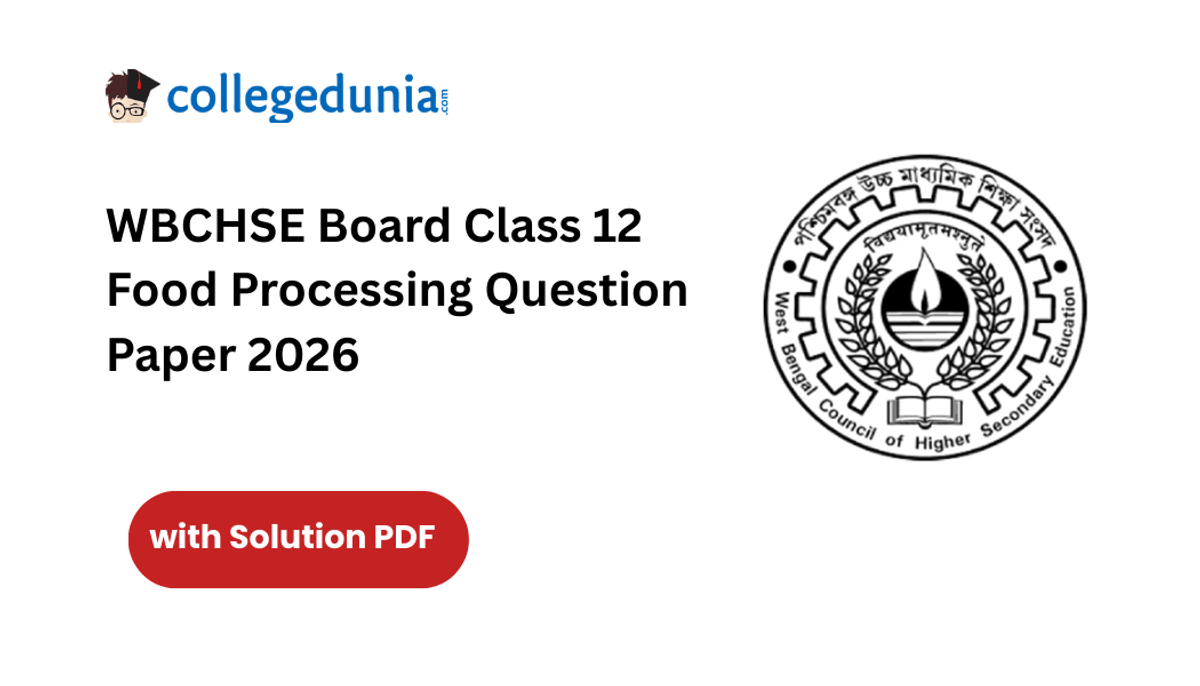 WBCHSE Board Class 12 Food Processing Question Paper 2026 with Solution Pdf