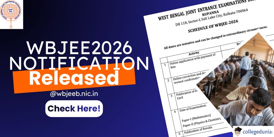 WBJEE 2026 Notification Out; Exam on May 24