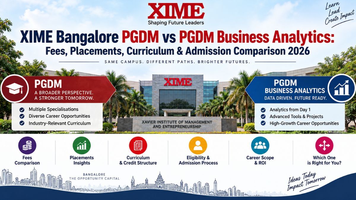 XIME Bangalore PGDM vs PGDM Business Analytics: Fees, Placements, Curriculum & Admission Comparison 2026