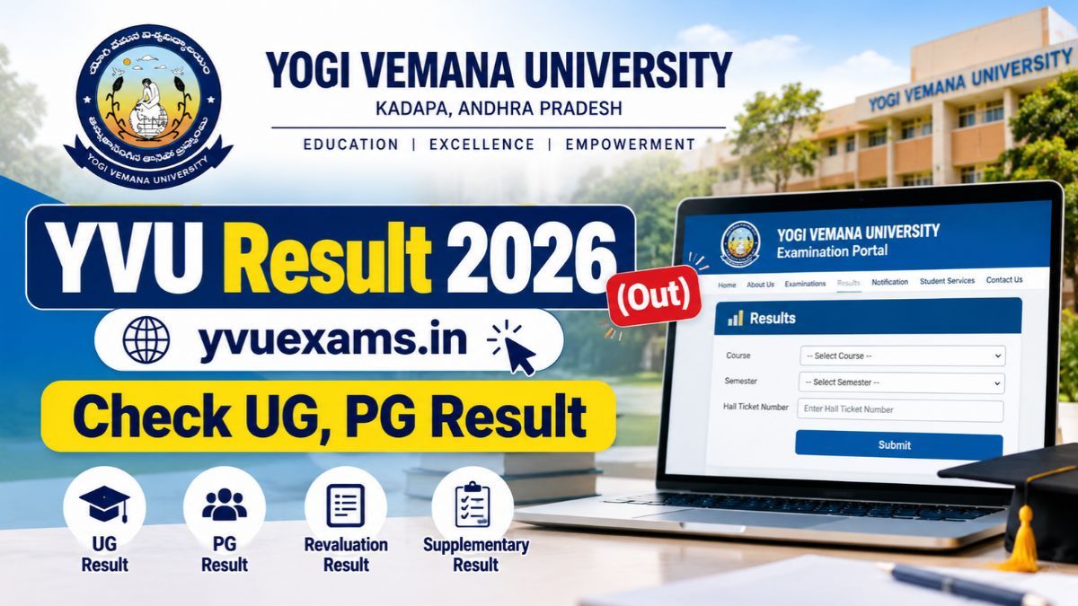 YVU Result 2026 (Out) yvuexams.in: Check UG, PG Result