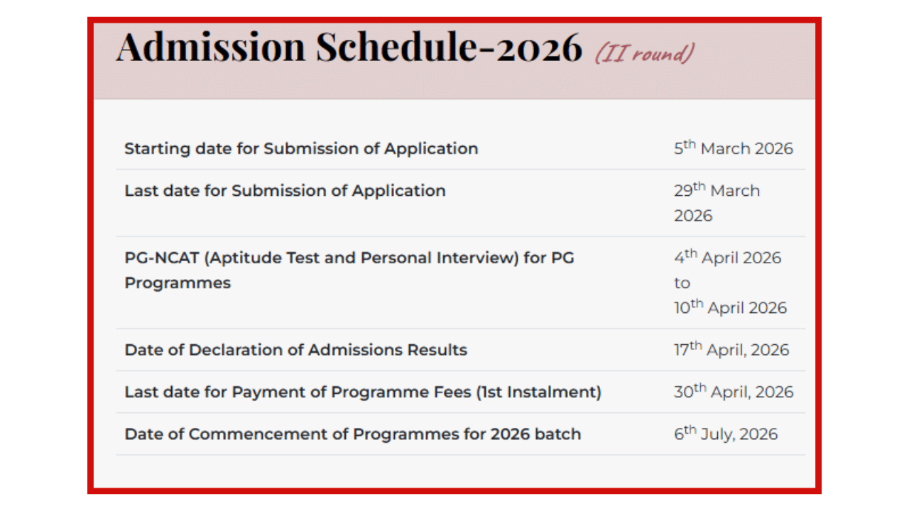 NICMAR University Round 2 Admission 2026 @nicmar.ac.in