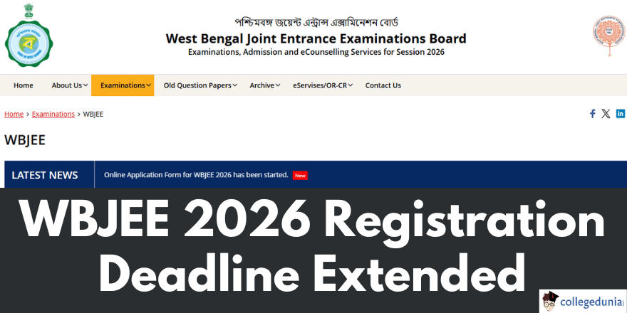 WBJEE 2026 Registration Deadline Extended