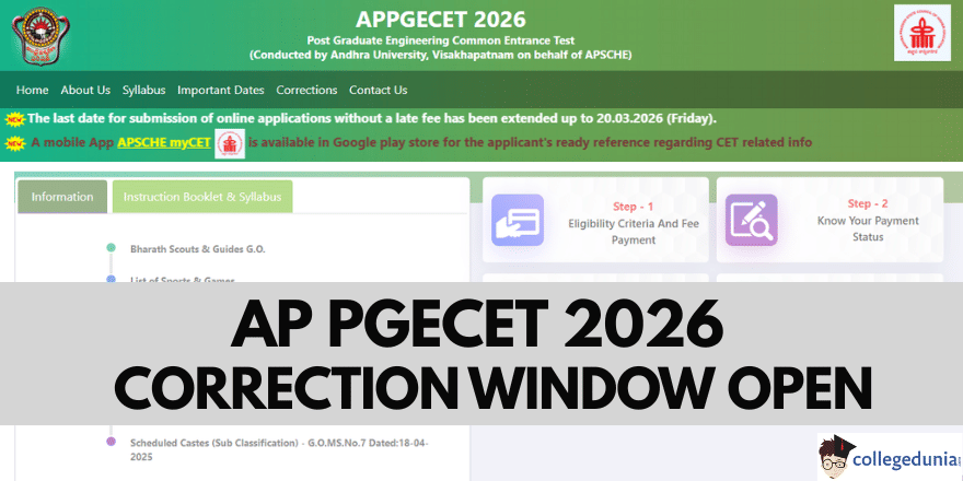 AP PGECET 2026 Correction Window Open