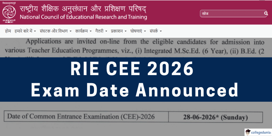 RIE CEE 2026 Exam Date Announced