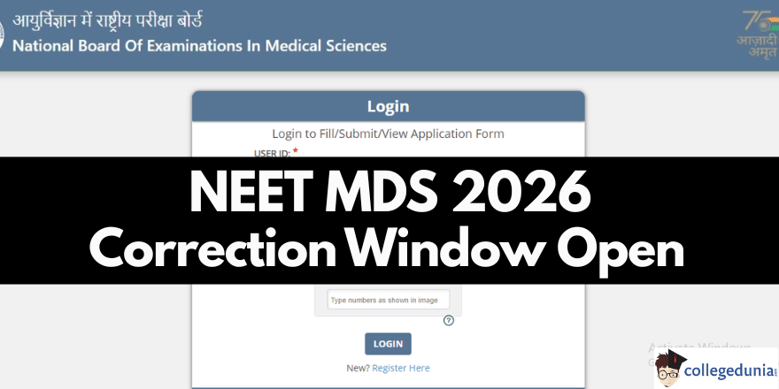 NEET MDS 2026 Correction Window Open