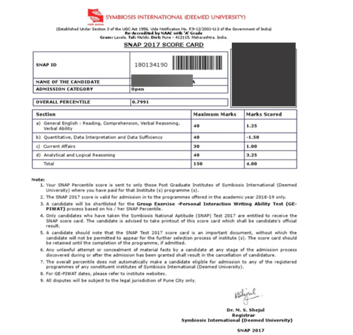  How is the SNAP percentile calculated?