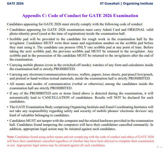 GATE 2026 Exam Guidelines