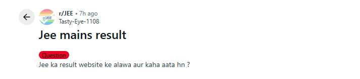 How to Check JEE Main 2026 Results? Reddit Discussion