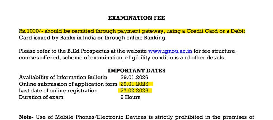 How to Register for the IGNOU BEd 2026 Exam