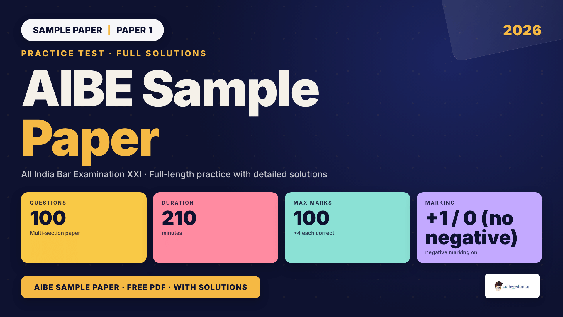 AIBE 2026 Sample Paper Banner