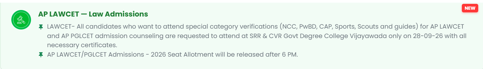 Revised AP LAWCET and PGLCET 2026 Phase 1 Schedule