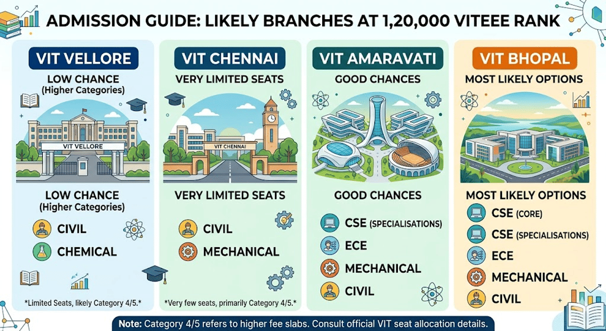 Branch Options You Can Get With 70 Marks in VITEEE 2026