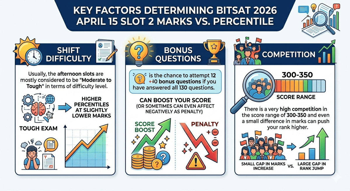 Key Factors Determining BITSAT 2026 April 15 Slot 2 Marks vs. Rank