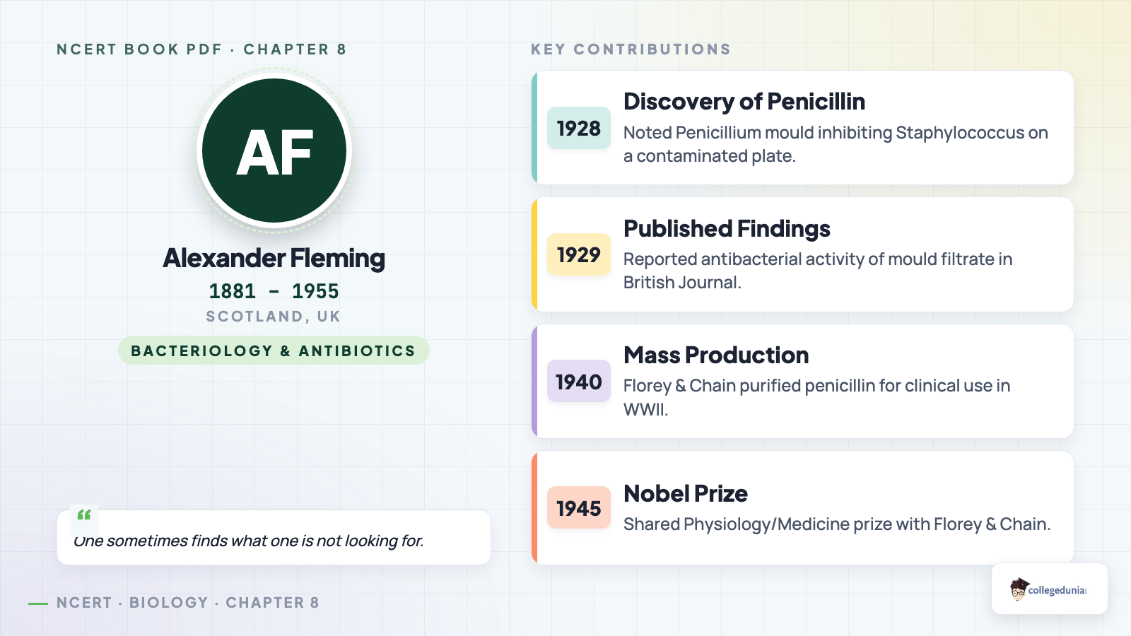 Alexander Fleming and the Discovery of Penicillin — Class 12 Biology Chapter 8