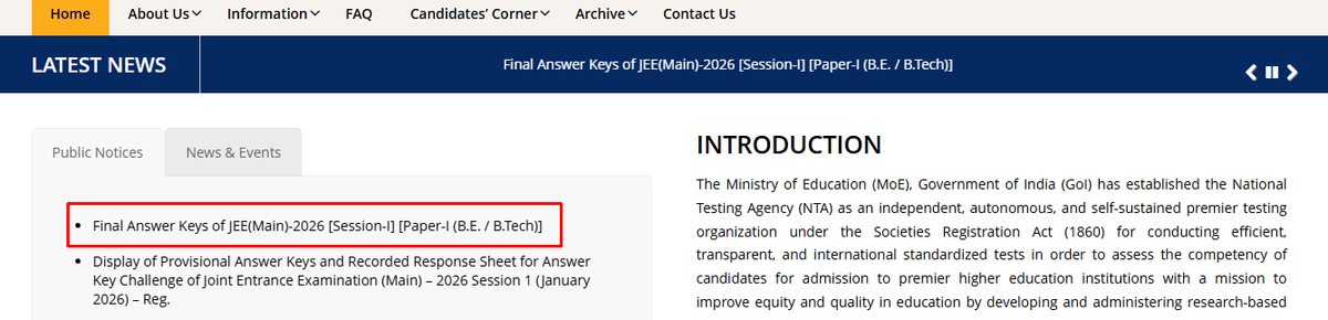 How to Check JEE Main Final Answer Key