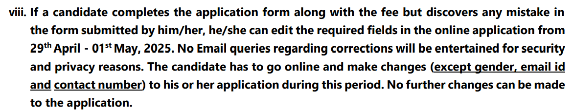 BITSAT 2026 Dates: Correction Window