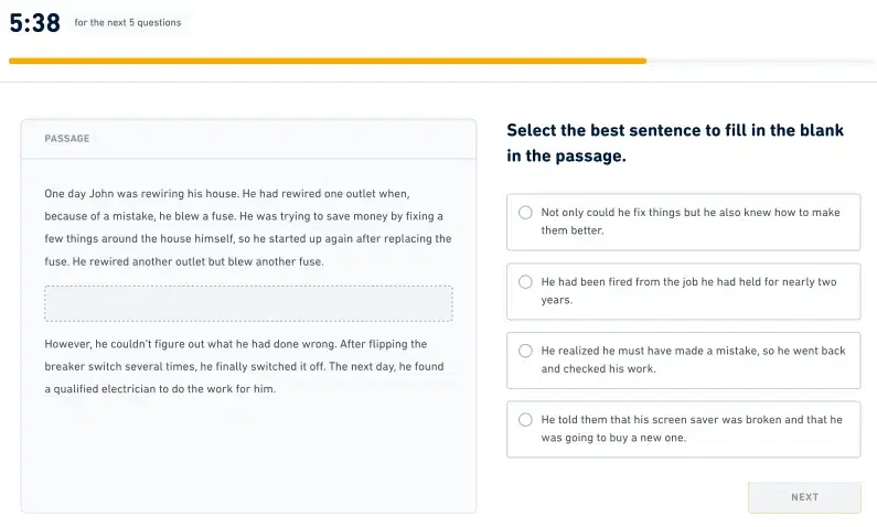 Duolingo exam pattern