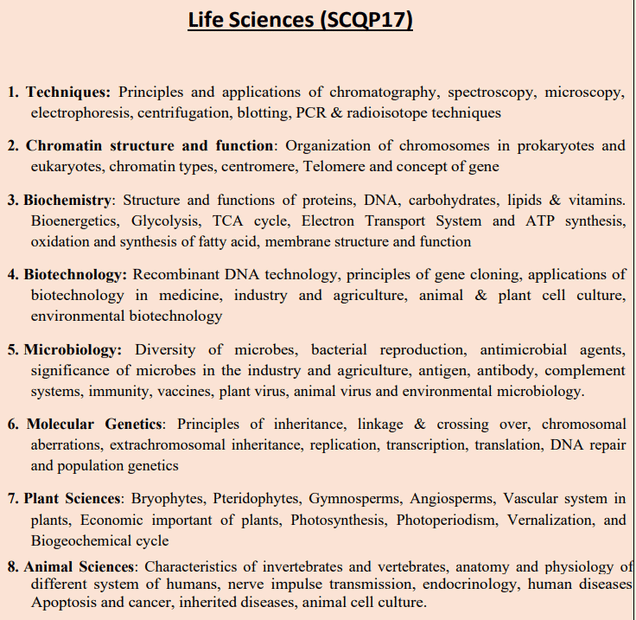 life science syllabus