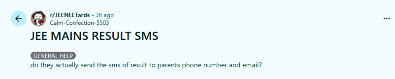 JEE Main Result Out Reddit Reactions