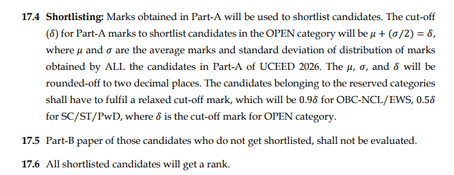 UCEED Cutoff Formula