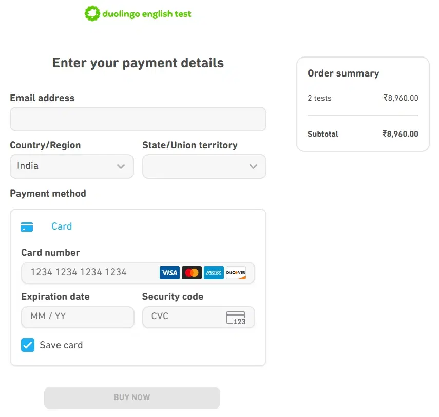 Duolingo English Test Booking