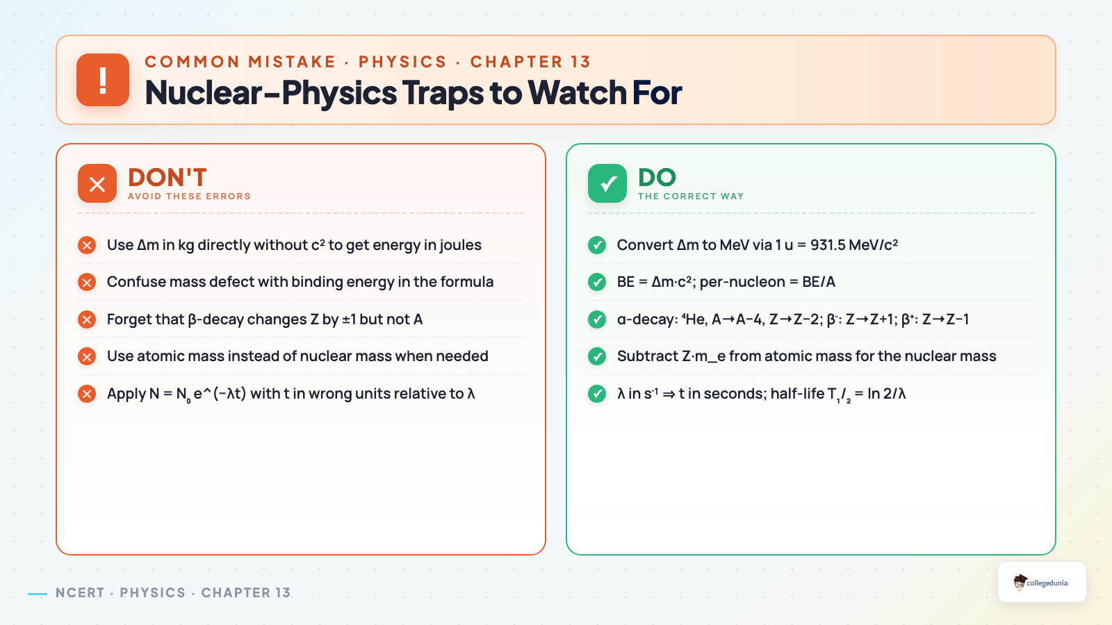Nuclear-physics traps to watch for — Chapter 13 Exemplar Solutions
