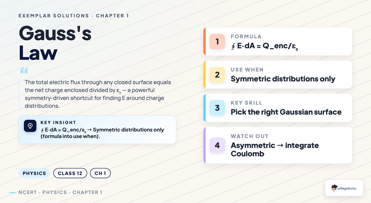 Class 12 Physics Chapter 1 Electric Charges and Fields Exemplar Solutions — key concept visual