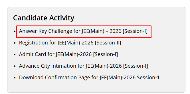 Step-by-step Process to Raise Objections for the JEE Main 2026 Answer Key