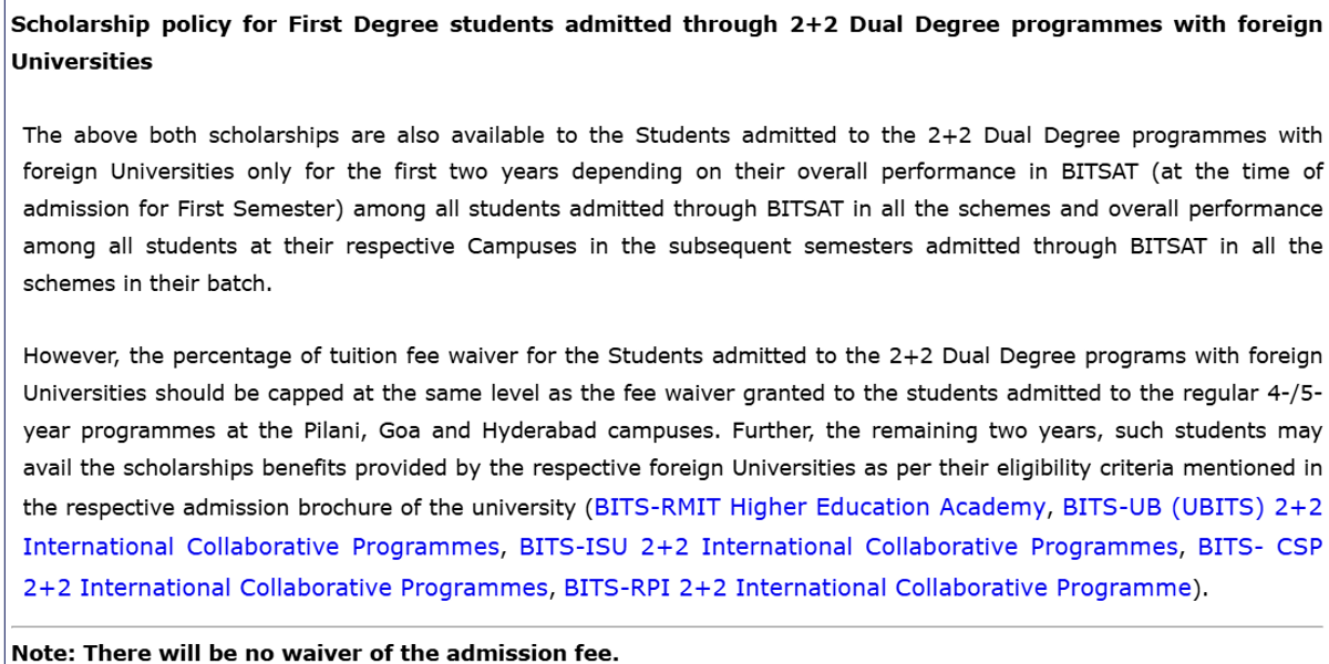 BITS Pilani Offers Full Tuition Scholarship