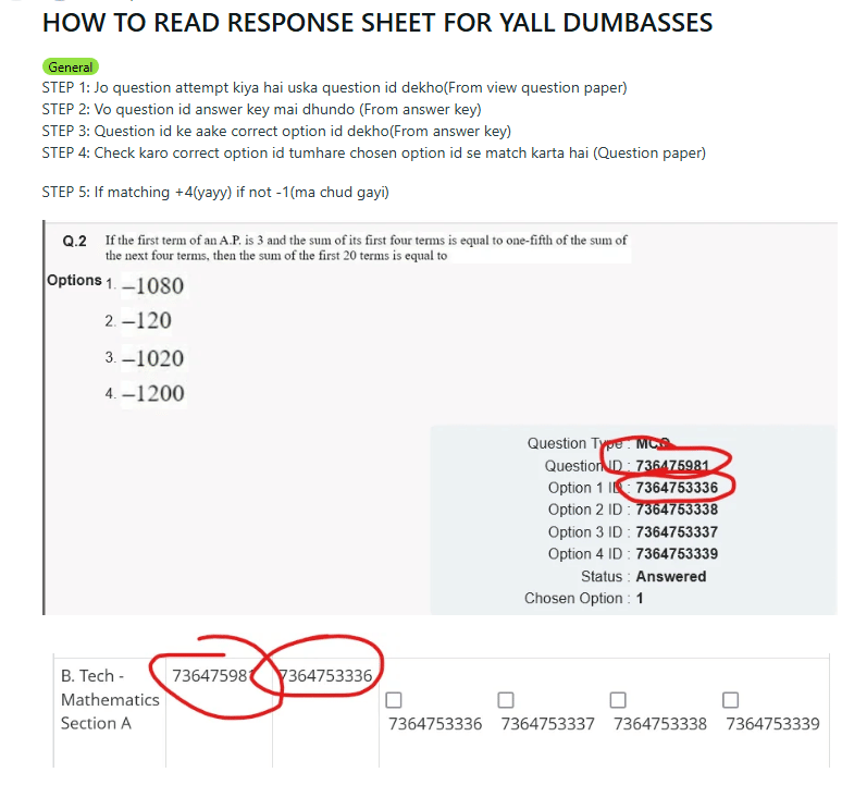 how to read a response sheet and calculate the score