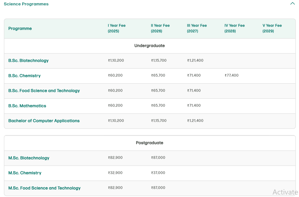 Fee Structure 2026