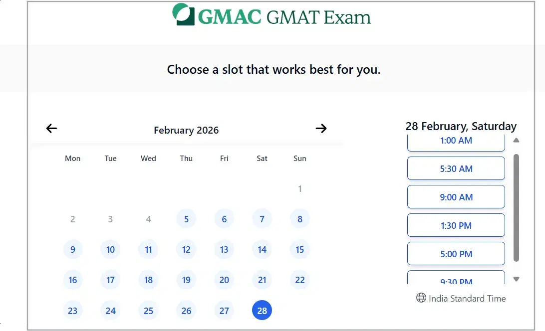 GMAT Online Exam Dates 2026