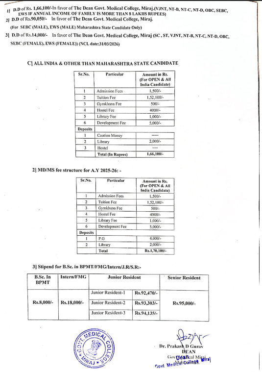 Fee Struture 2025 (As per website)-