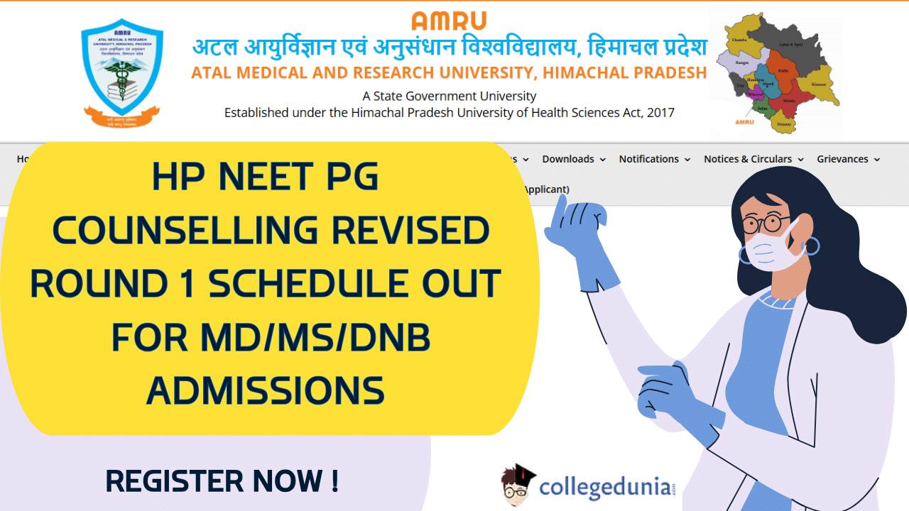 HP NEET PG Counselling Revised Round 1 Schedule Out for MD/MS/DNB  Admission