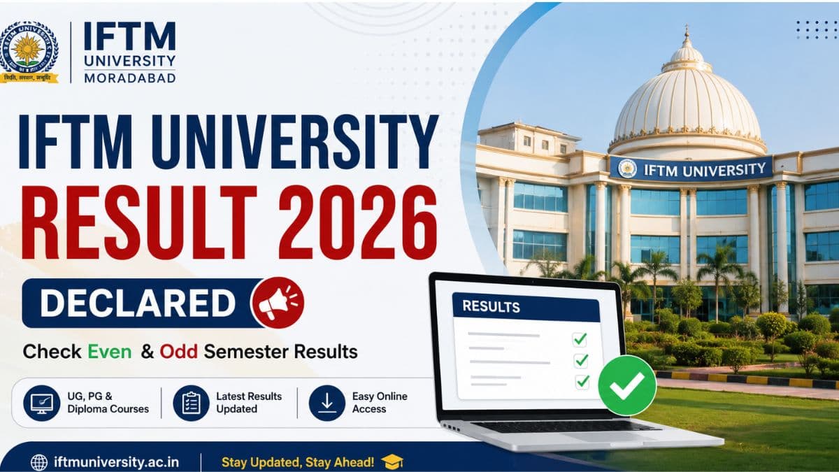 IFTM University Result 2026 (Declared) @iftmuniversity.ac.in: Check Even & Odd Semester Results