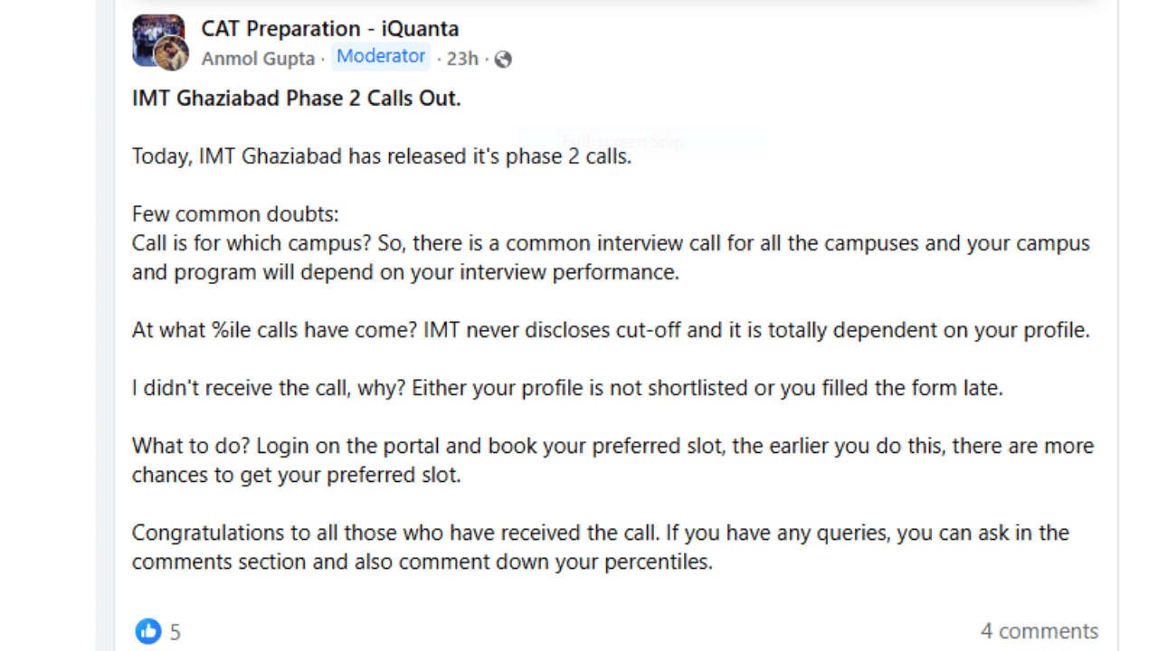 IMT PI Calls Out 2026